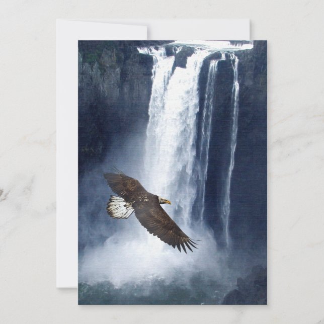 Bald Eagle & Waterfalls Invitation Cards (Front)