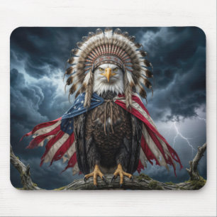 Bald Eagle Wearing an American Flag  Mouse Mat
