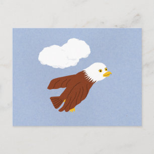 Bald Eagle Whimsical Cartoon Art Postcard