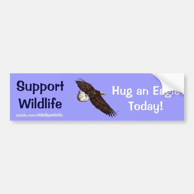 BALD EAGLE Wildlife Support Bumper Sticker (Front)