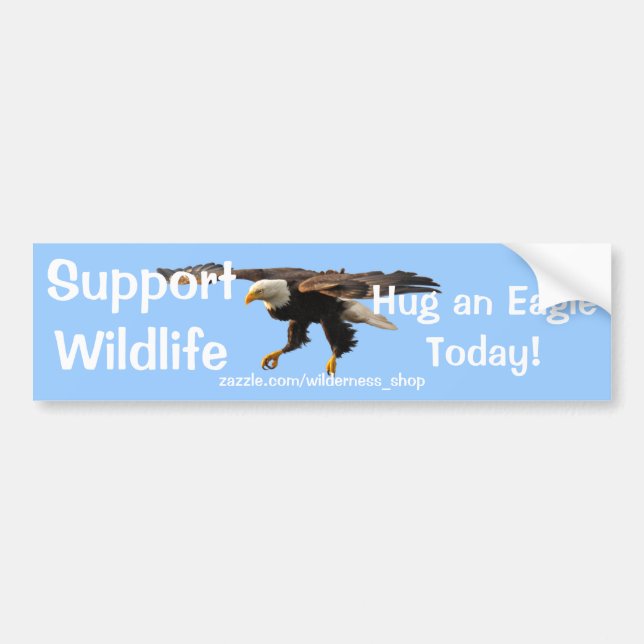 BALD EAGLE Wildlife Supporter Funny Bumper Sticker (Front)