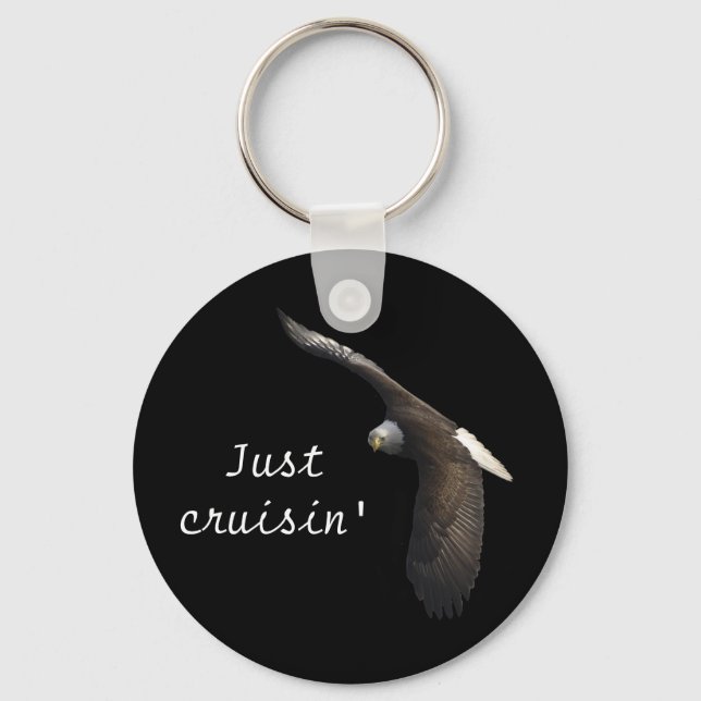 Bald Eagle Wildlife Wild-Bird Fun Key-chain Key Ring (Front)