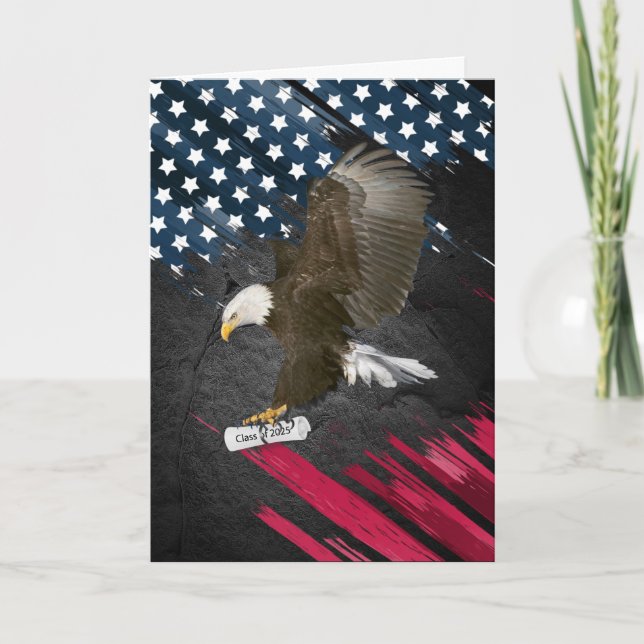 Bald Eagle with 2025 Diploma Card (Front)