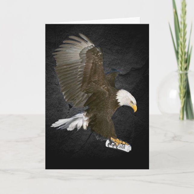 Bald Eagle with 2026 Graduation Diploma  Card (Front)