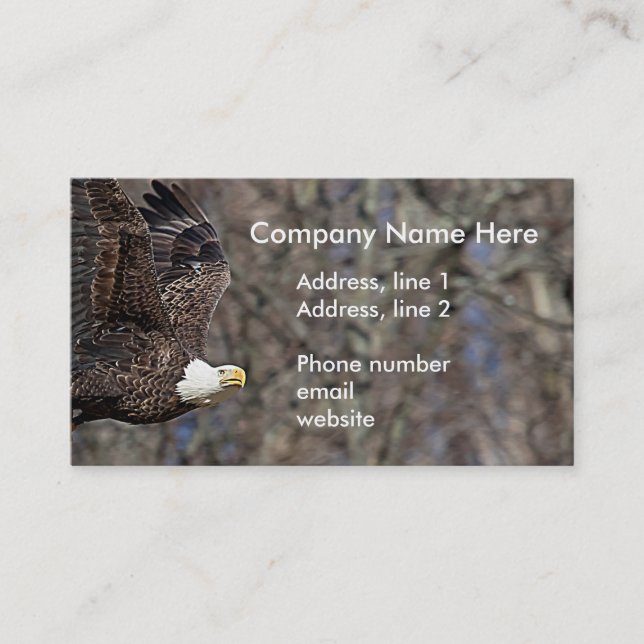 Bald Eagle with a Catfish Business Card (Front)