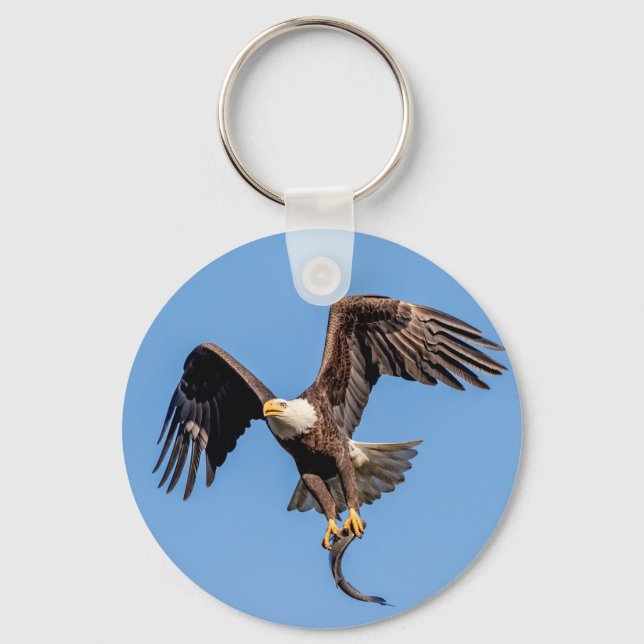 Bald Eagle with a fish Key Ring (Front)