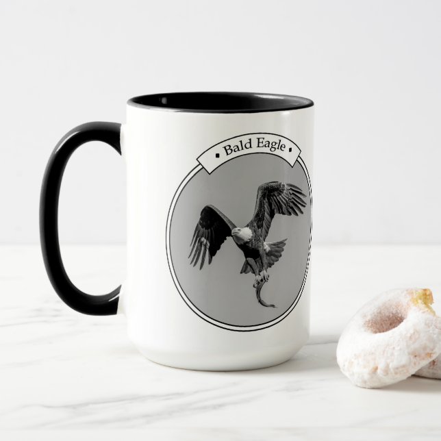 Bald Eagle with a fish Mug (With Donut)