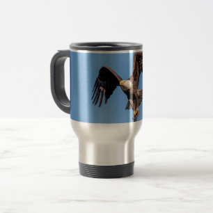Bald Eagle with a fish Travel Mug