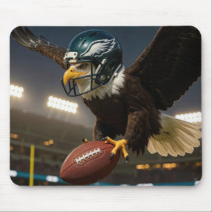 Bald Eagle With a Football and Helmet Mouse Mat