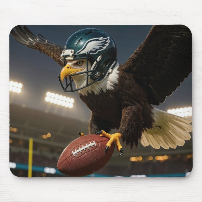 Bald Eagle With a Football and Helmet Mouse Mat (Front)