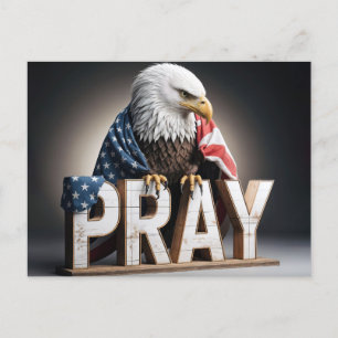 Bald Eagle With a Pray Sign Postcard