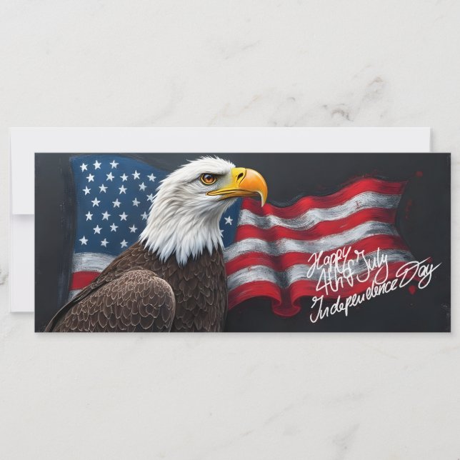 Bald Eagle with American Flag 4th of July Art (Front)