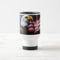 Bald Eagle with American Flag 4th of July Art