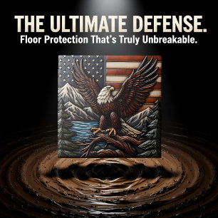 Bald Eagle With American Flag and Mountains Tile