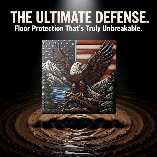 Bald Eagle With American Flag and Mountains Tile (Creator Uploaded)