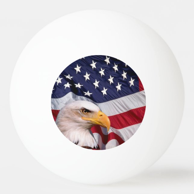 Bald Eagle with American Flag Ping Pong Ball (Front)