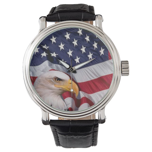 Bald Eagle with American Flag Watch (Front)