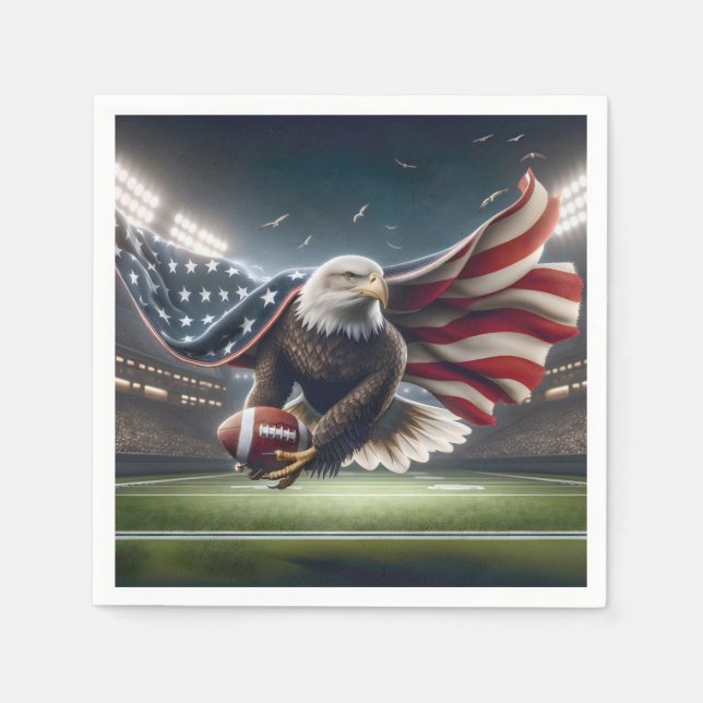 Bald Eagle With an American Football Napkin (Front)