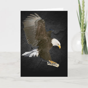 Bald Eagle With Congratulations Grad Diploma Card