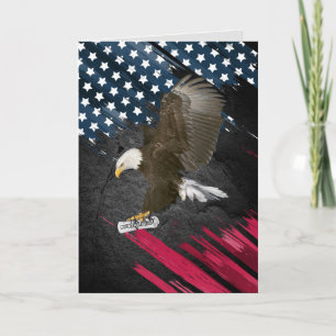 Bald Eagle with Diploma on Flag Card