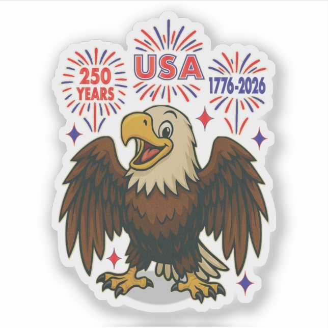 Bald Eagle with Fireworks– USA 250 Years 1776-2026 (Front)