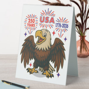 Bald Eagle with Fireworks– USA 250 Years 1776-2026