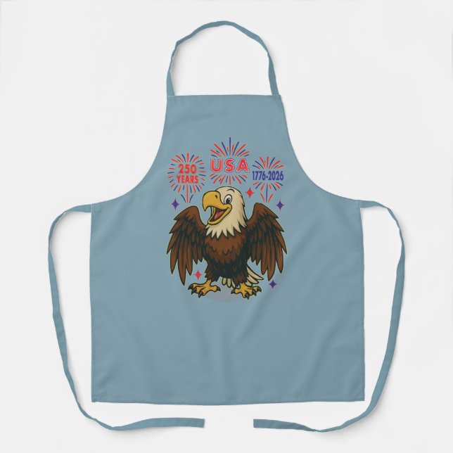Bald Eagle with Fireworks– USA 250 Years 1776-2026 Apron (Front)