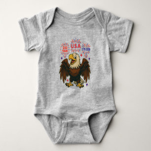 Bald Eagle with Fireworks– USA 250 Years 1776-2026 Baby Bodysuit