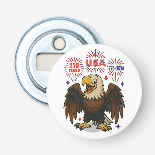 Bald Eagle with Fireworks– USA 250 Years 1776-2026 Bottle Opener