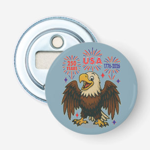 Bald Eagle with Fireworks– USA 250 Years 1776-2026 Bottle Opener