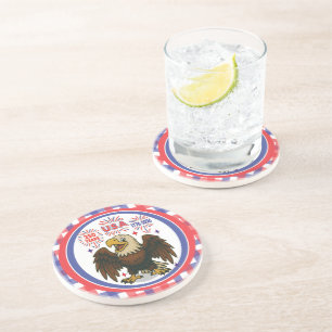Bald Eagle with Fireworks– USA 250 Years 1776-2026 Coaster