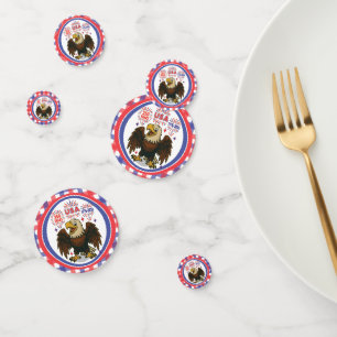 Bald Eagle with Fireworks– USA 250 Years 1776-2026 Confetti