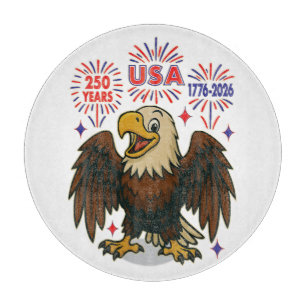 Bald Eagle with Fireworks– USA 250 Years 1776-2026 Cutting Board
