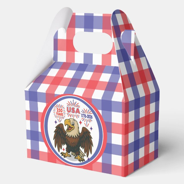 Bald Eagle with Fireworks– USA 250 Years 1776-2026 Favour Box (Front)