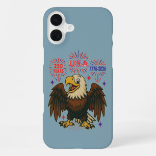 Bald Eagle with Fireworks– USA 250 Years 1776-2026 iPhone 16 Plus Case
