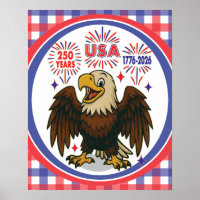 Bald Eagle with Fireworks– USA 250 Years 1776-2026