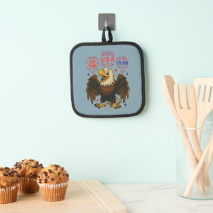 Bald Eagle with Fireworks– USA 250 Years 1776-2026 Pot Holder