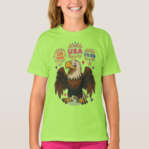 Bald Eagle with Fireworks– USA 250 Years 1776-2026 T-Shirt