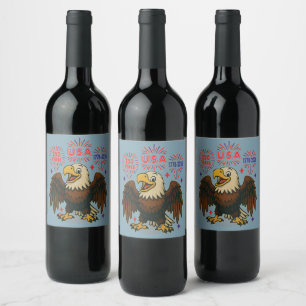 Bald Eagle with Fireworks– USA 250 Years 1776-2026 Wine Label