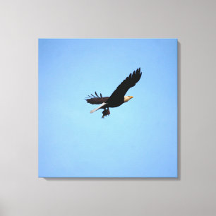 Bald Eagle with Fish Carryout Canvas Print