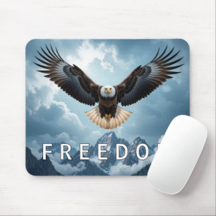 Bald Eagle With FREEDOM Text Mouse Mat