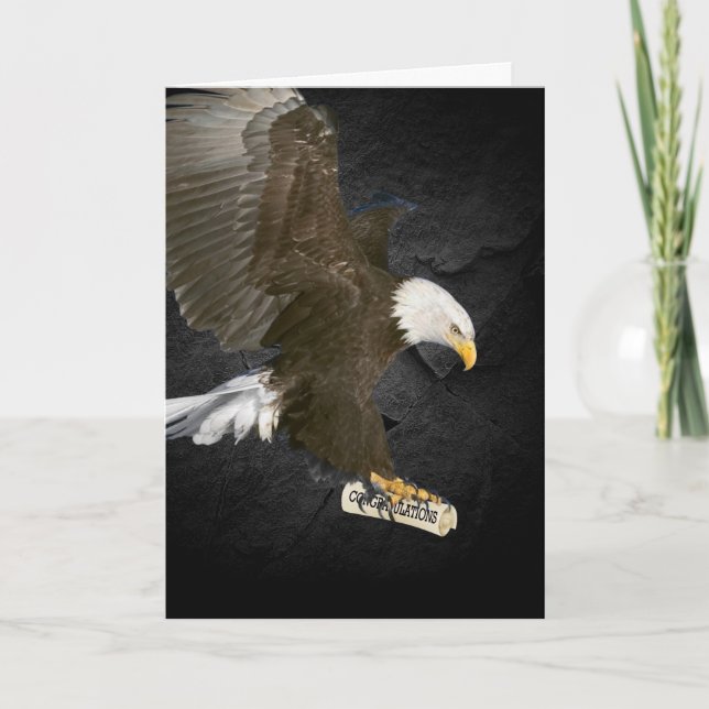 Bald Eagle with Graduation Diploma  Card (Front)