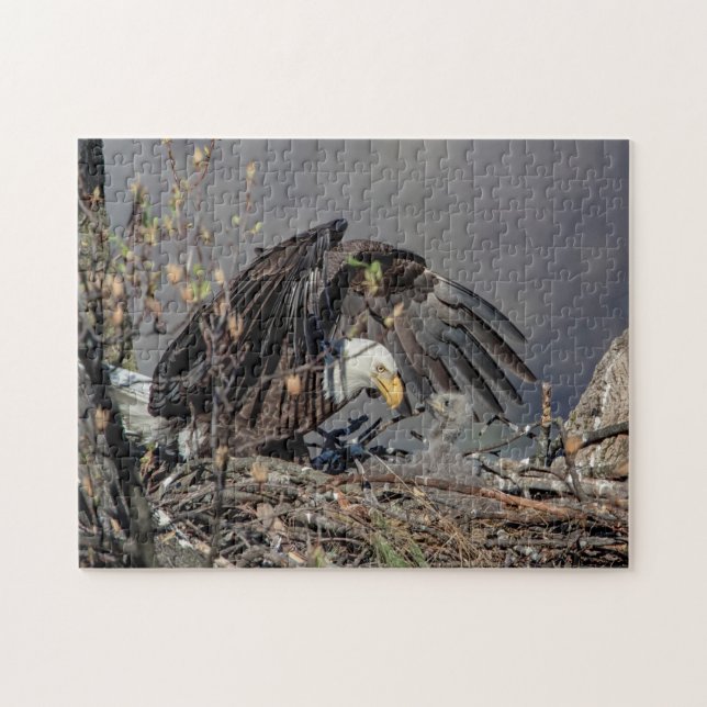 Bald Eagle with her baby Jigsaw Puzzle (Horizontal)