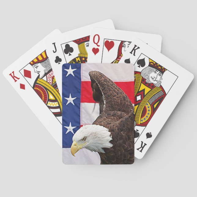 Bald Eagle with the American Flag Playing Cards (Back)