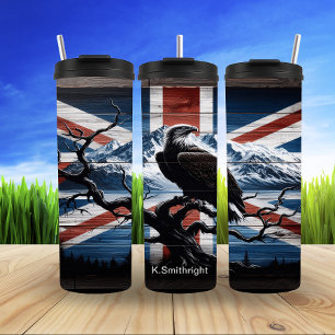 Bald Eagle With Union Jack Thermal Tumbler