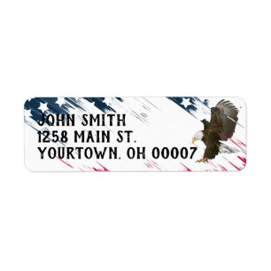 Bald Eagle with USA Flag Graphic
