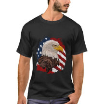 Bald Eagle with USA Flag Patriotic Τ