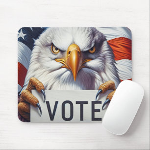 Bald Eagle With Vote Sign Mouse Mat