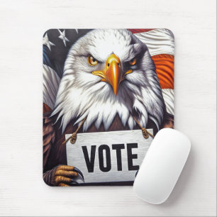 Bald Eagle With Vote Sign Mouse Mat