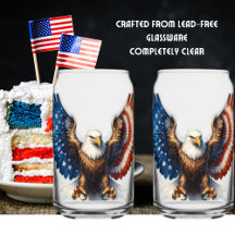 Bald Eagle with Wings Adorned in the American flag